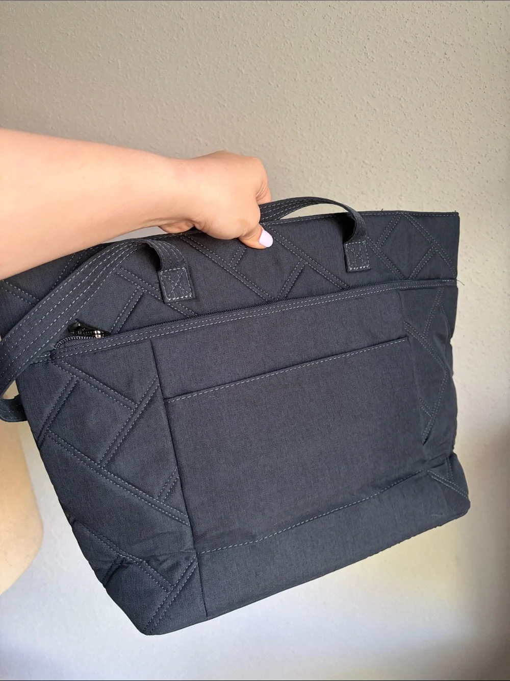lug Skyliner Navy Blue Quilted Carry On Medium Tote Bag NWOT - Picture 3 of 13